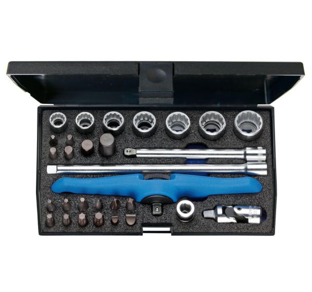 Trousse à outils 1/4'' pour moto, 30 pcs