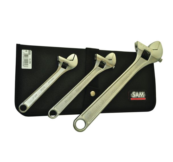 Trousse de 3 clés à molette satinées