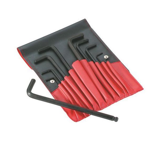 Trousse de clés mâles coudées longues 6 pans en mm