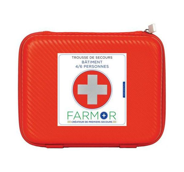 Trousse de secours Bâtiment 4/6 personnes PU orange fluo