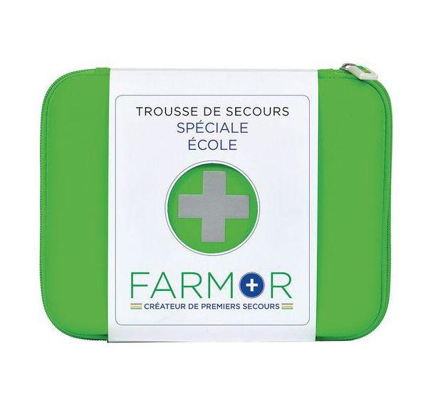 Trousse de secours  École grand model en PU vert fluo