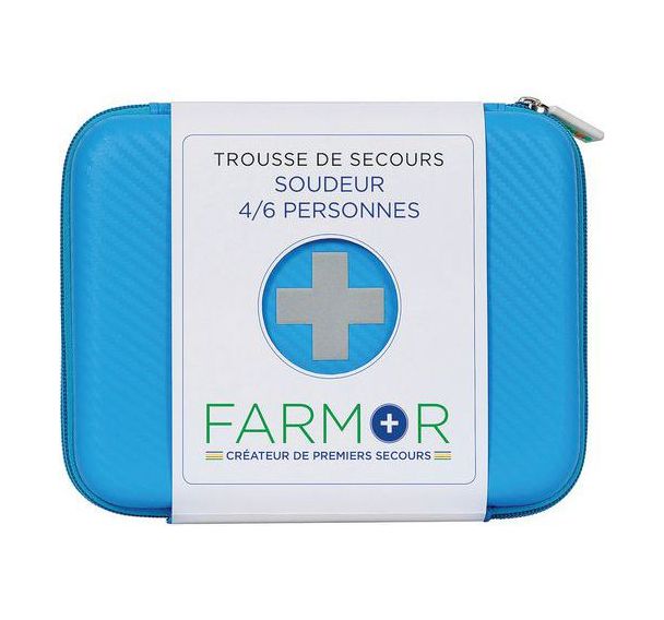 Trousse de secours Soudeur 4/6 personnes en PU bleu fluo
