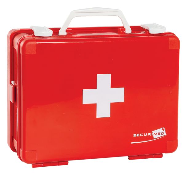 Trousse de secours URGENCE, valise avec poignée soin pour 10 personnes