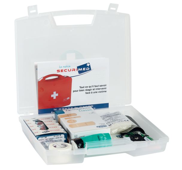 Trousse de secours URGENCE, valise avec poignée soin pour 5 personnes
