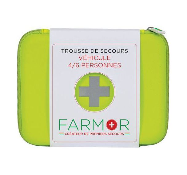 Trousse de secours Véhicule 4/6 pers. en PU jaune fluo