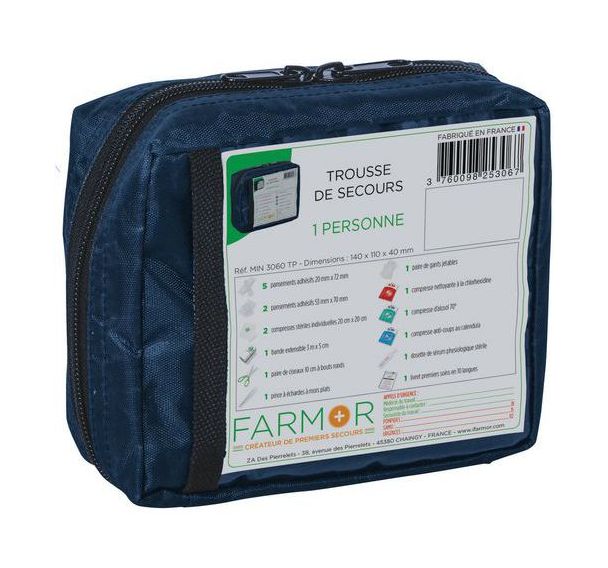 Trousse de secours individuelle bleue