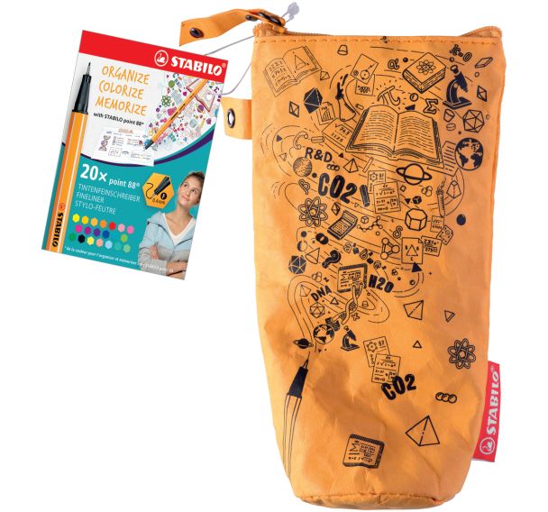 Trousse en papier-tissu écologique 20 feutres extra fins bague métal