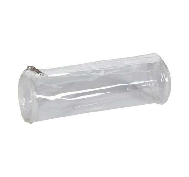 Trousse ronde transparente spéciale examen Dim. Ø 7 x 22 cm