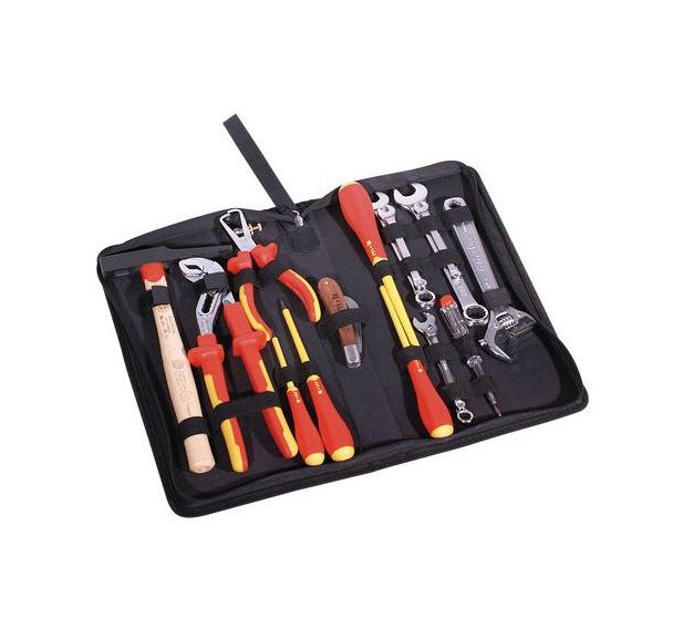 Trousse textile électricien garnie 17 pièces - Nb d'outils : 17