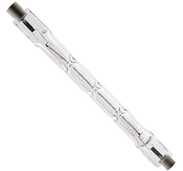 Tube r7s halogène  75mm  80W blister 2