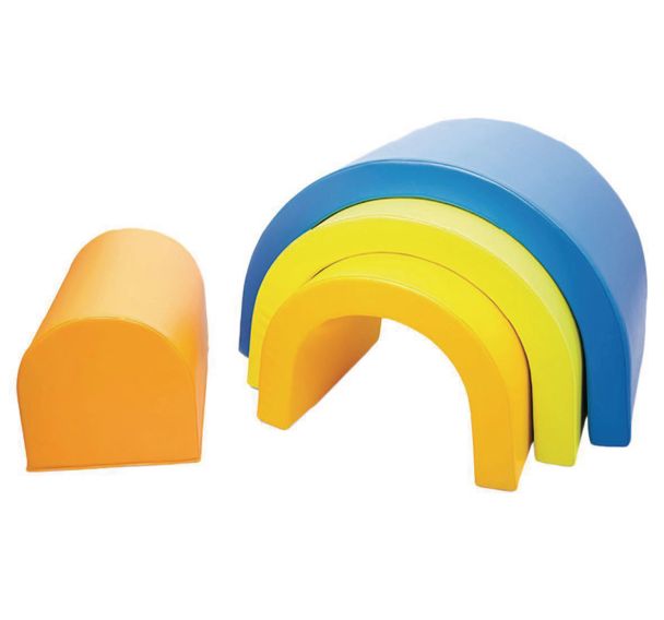 Tunnel en mousse arc en ciel