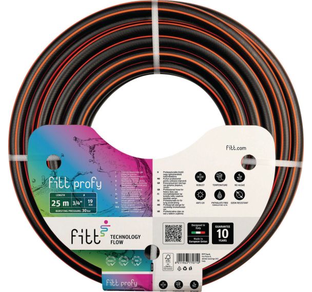 Tuyau d'arrosage Fitt profy noir - Longueur 25 ou 50 m - Fitt
