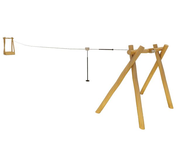 Tyrolienne robinier scellement direct