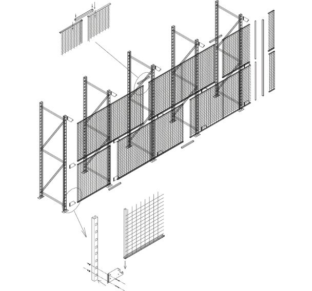 U de fixation grille anti-chute pour rayonnage à palettes Easy-Rack - Manorga