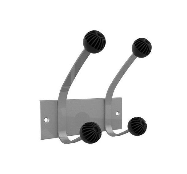 Unilux Hakea Patère Double Gris métal/Noir