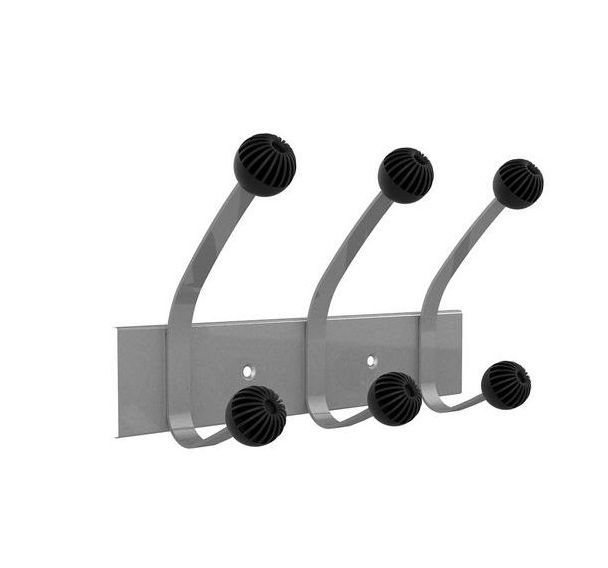 Unilux Hakea Patère Triple Gris métal/Noir