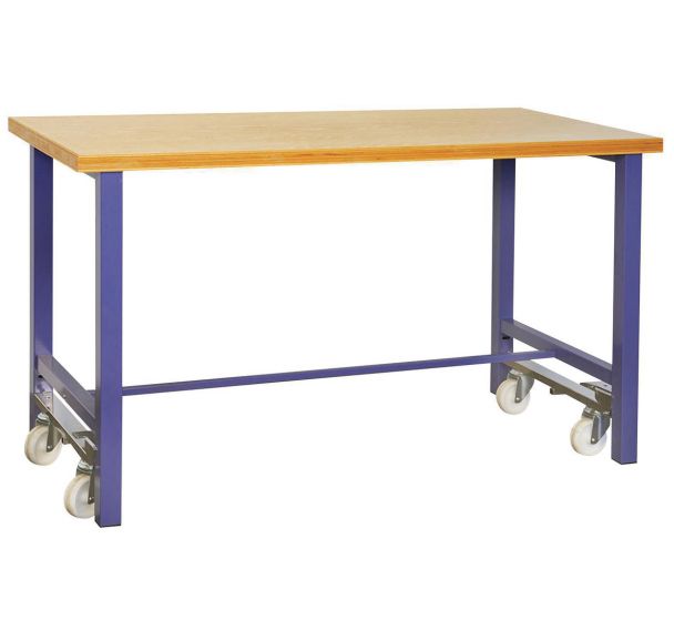 Unité mobile escamotable H840xL1500xP700 mm Bleu pigeon