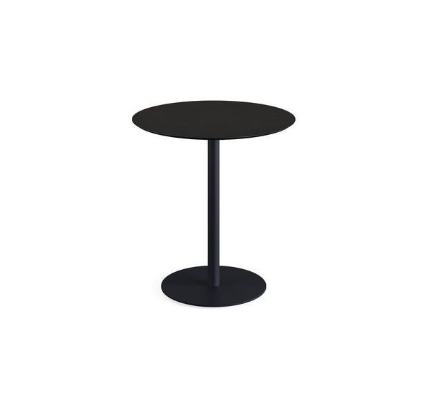 Urban table de bistrot ronde avec piètement noir + plateau HPL - Veba