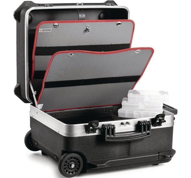 Valise container électro-mécanique à roulettes