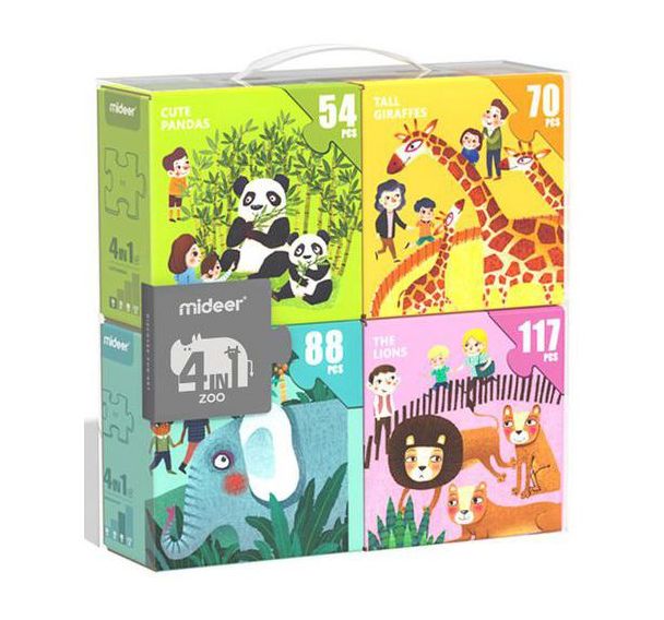 Valisette 4 puzzles - 329 pièces - Animaux