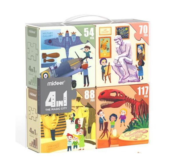 Valisette 4 puzzles - 329 pièces - Histoire