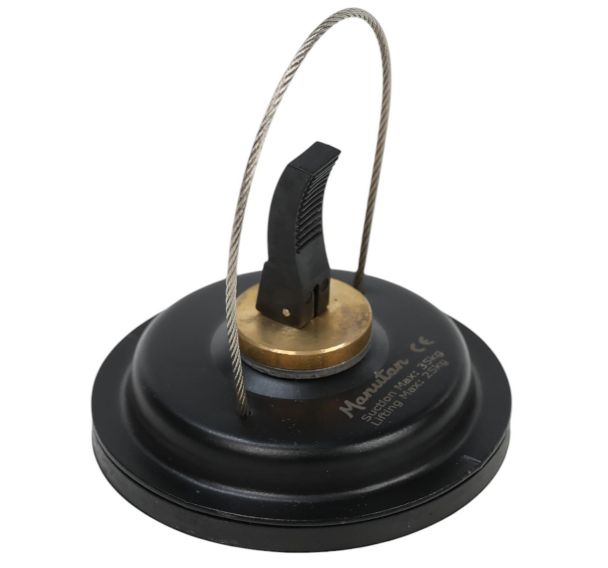 Ventouse simple noire - Force 35kg - Diamètre 75mm