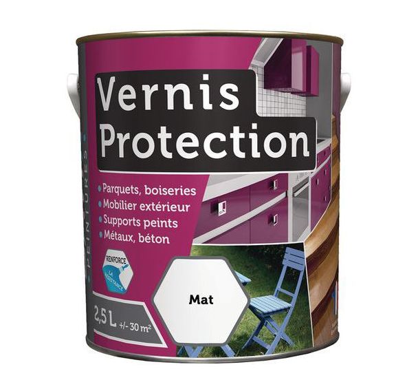 Vernis de protection mat - 0.75 et 2,5 L - Batir