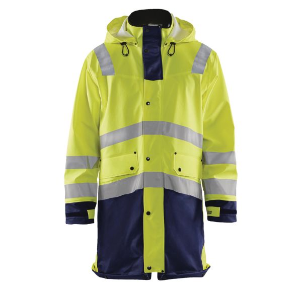 Veste de pluie HV niveau 3 jaune fluo/marine, fermeture robuste
