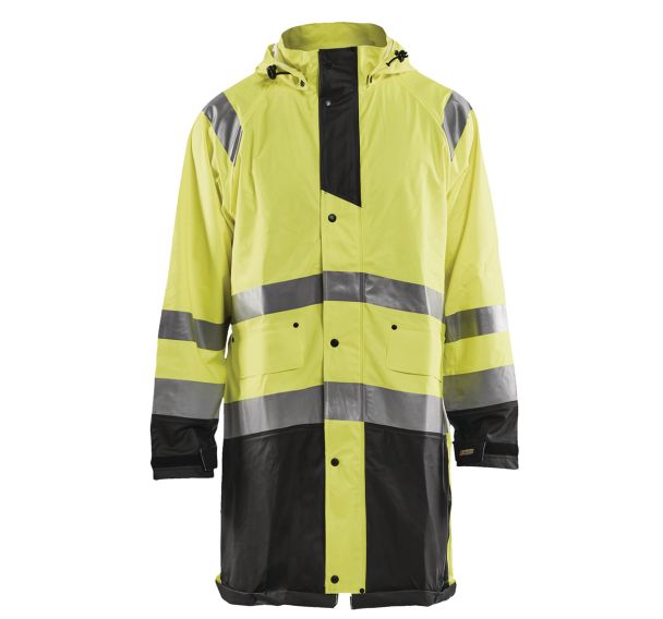 Veste de pluie haute visibilité niveau 1 jaune fluorescent/noir