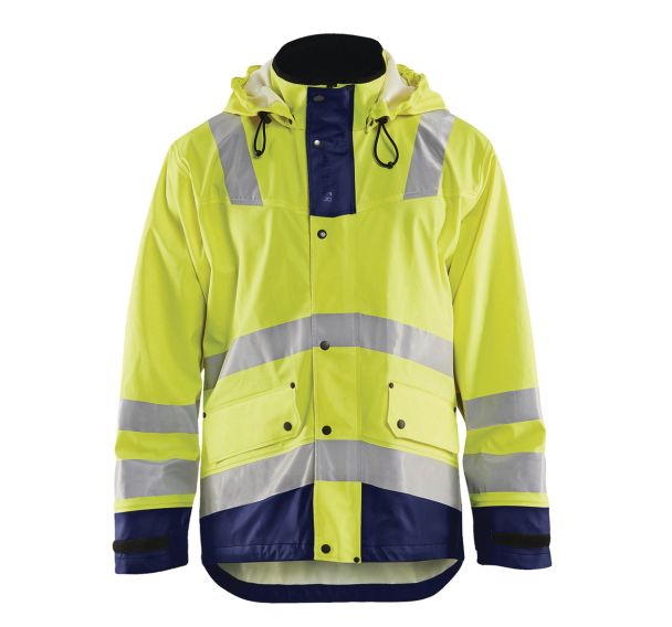 Veste de pluie niveau 2 jaune fluorescent/marine