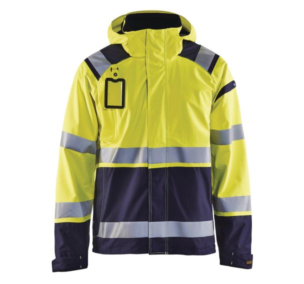 Veste hardshell haute visibilité jaune fluorescent/marine