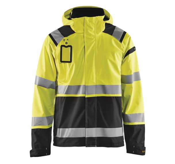 Veste hardshell haute visibilité jaune fluorescent/noir