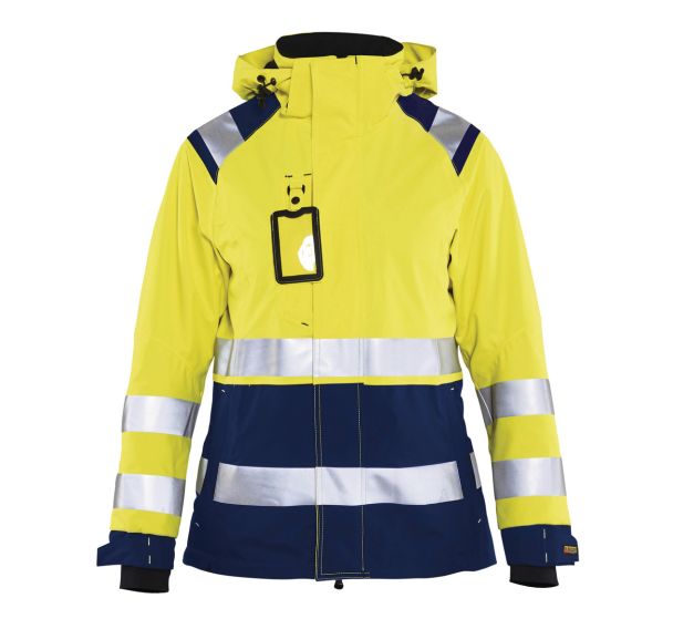Veste hardshell imperméable haute visibilité femme jaune/marine