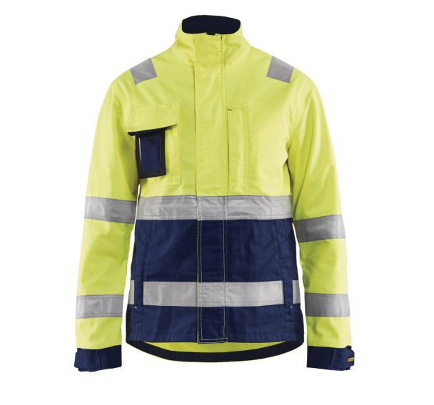 Veste haute visibilité femme jaune fluorescent/marine