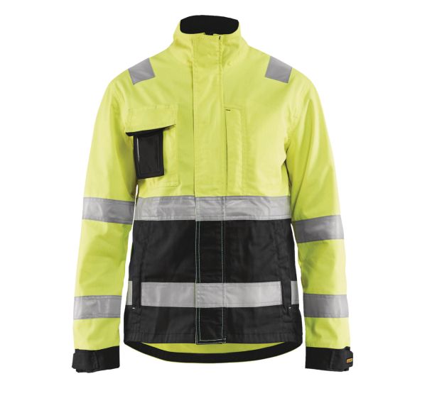 Veste haute visibilité femme jaune fluorescent/noir