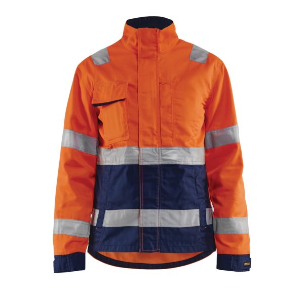 Veste haute visibilité femme orange fluorescent/marine