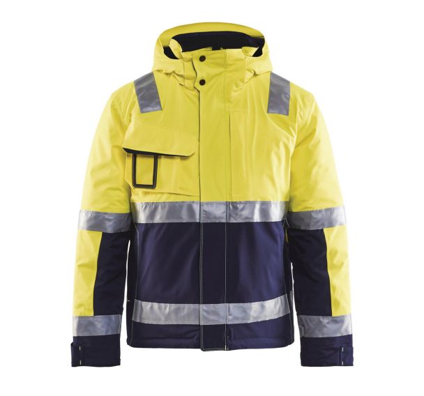 Veste haute visibilité hiver stretch 2D jaune fluorescent/marine