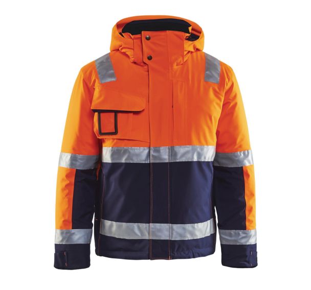Veste haute visibilité hiver stretch 2D orange fluorescent/marine