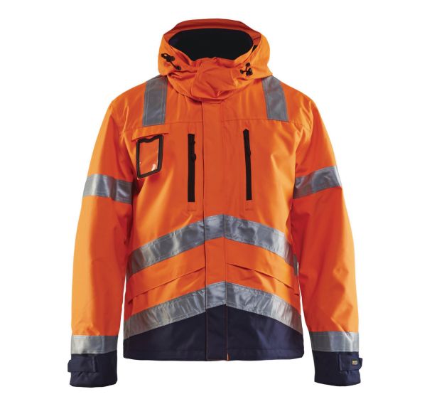 Veste haute visibilité orange fluorescent/marine respirant