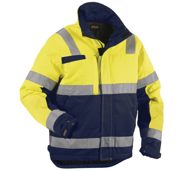 Veste hiver haute visibilité jaune fluorescent/marine, résistant