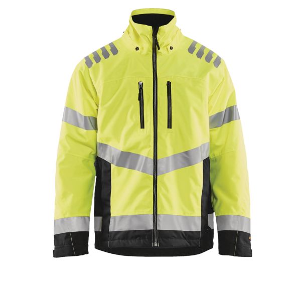 Veste hiver haute visibilité jaune fluorescent/noir, coutures étanches