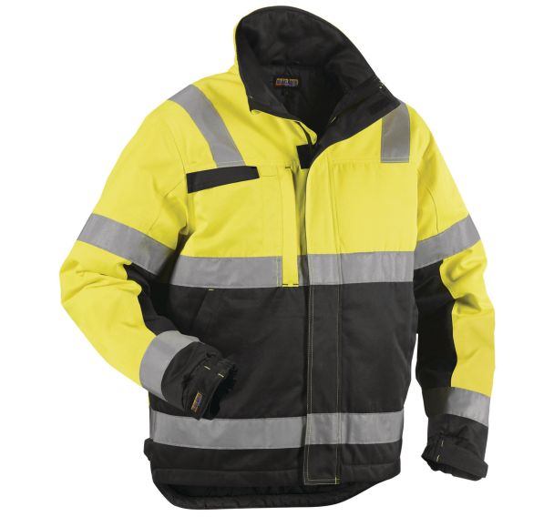 Veste hiver haute visibilité jaune fluorescent/noir, résistant