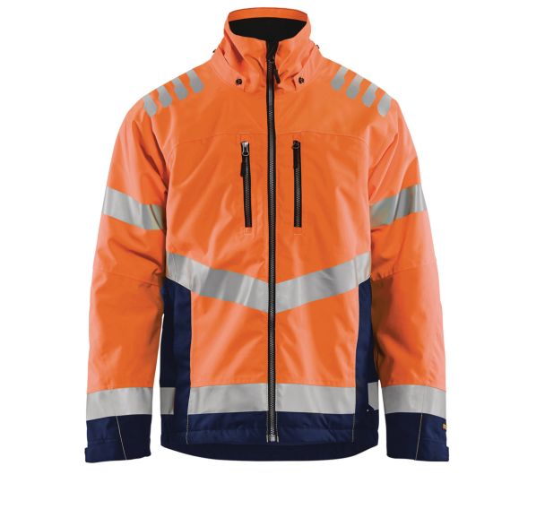 Veste hiver haute visibilité orange fluorescent/marine, respirant