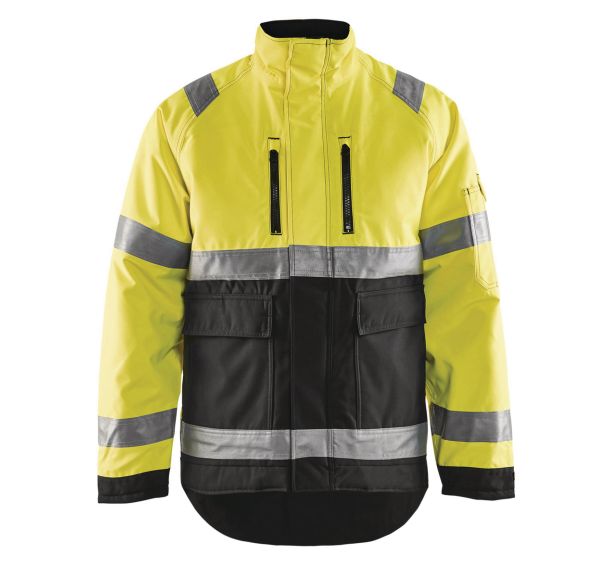 Veste hiver haute visibilité polyester jaune fluo/noir, respirant