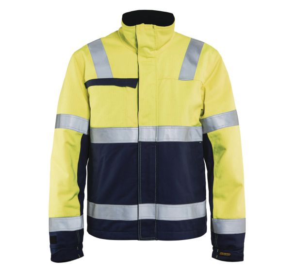 Veste hiver multinormes jaune fluorescent/marine, doublée