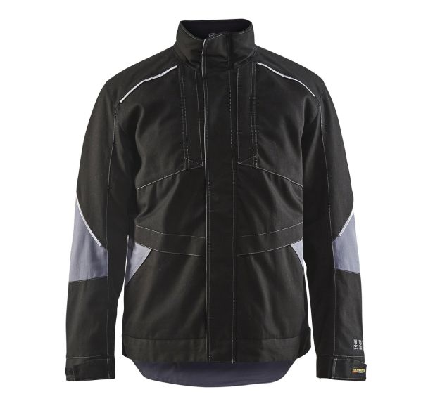 Veste hiver retardant flamme noir/gris respirant étanche