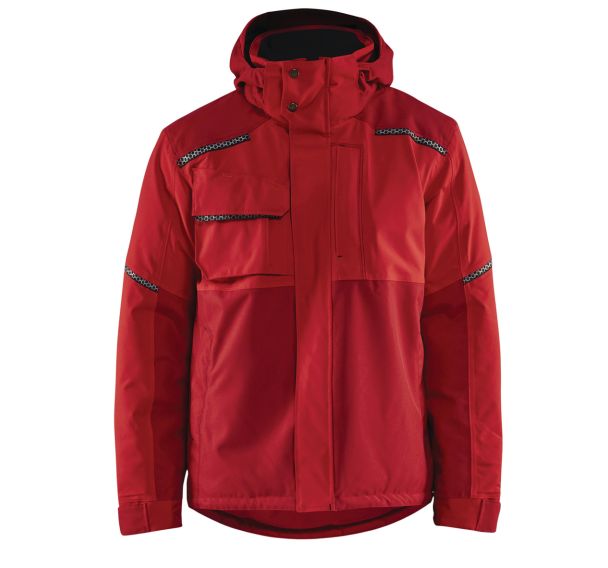 Veste hiver stretch 2D rouge/rouge foncé respirant étanche