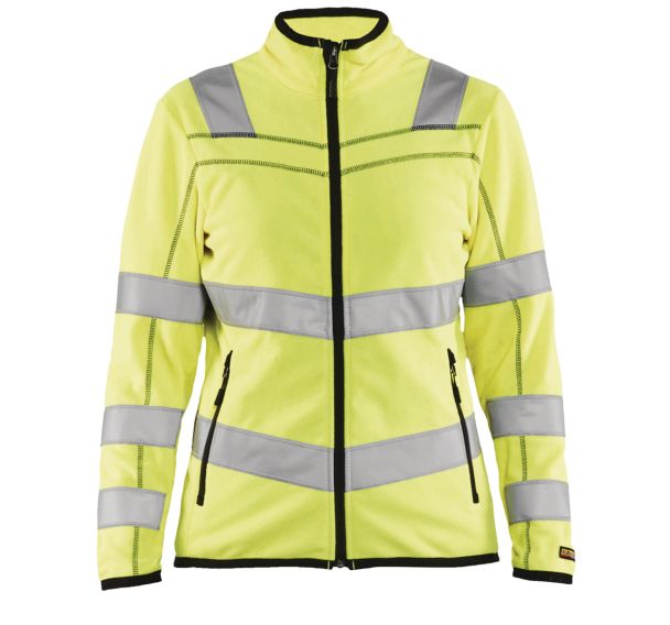 Veste micropolaire haute visibilité femme jaune fluorescent