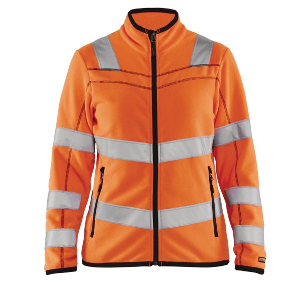 Veste micropolaire haute visibilité femme orange fluorescent