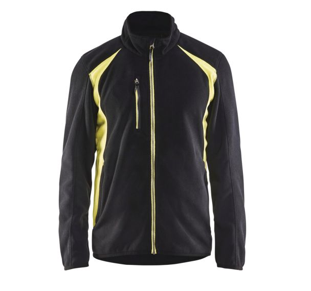 Veste micropolaire noir/jaune fluorescent